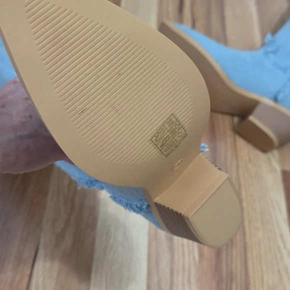 Frayed Denim Pullon Mid Calf Boots Womens 37 - Picture 6 of 7